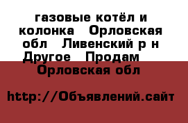 газовые котёл и колонка - Орловская обл., Ливенский р-н Другое » Продам   . Орловская обл.